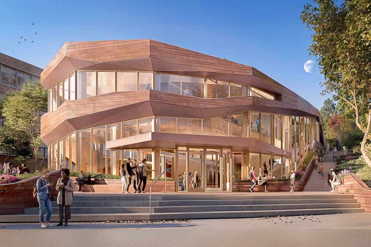 Exterior rendering of the Student Life building.